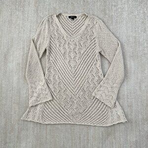 Style & Co Cotton Long Sleeve Boho Tunic Sweater Top M